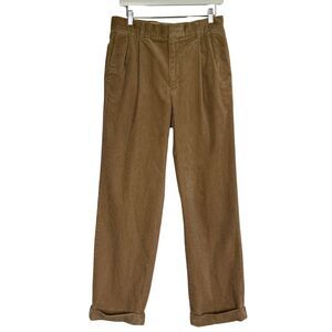 Banana Republic Smithfield Men’s Corduroy Pants 31x32 Tan Pleated Cuffed